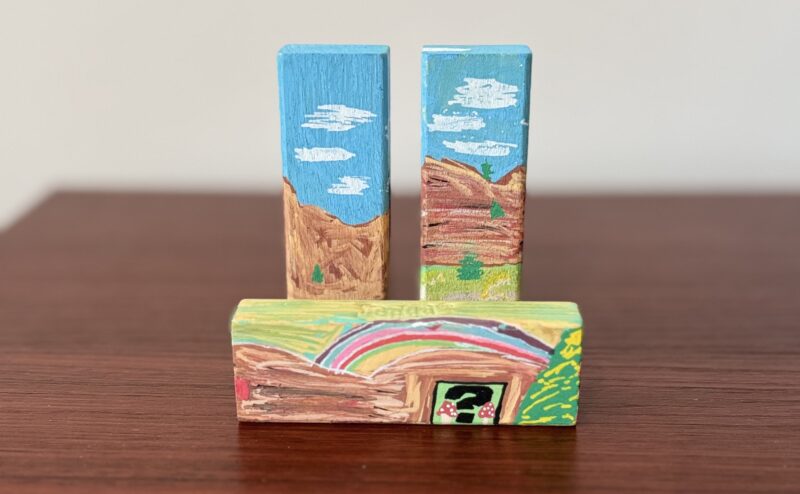 Red Rocks Inspired Jenga Art
