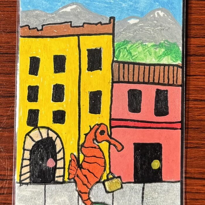 ACEO Original Seahorse Expolorer Art Card